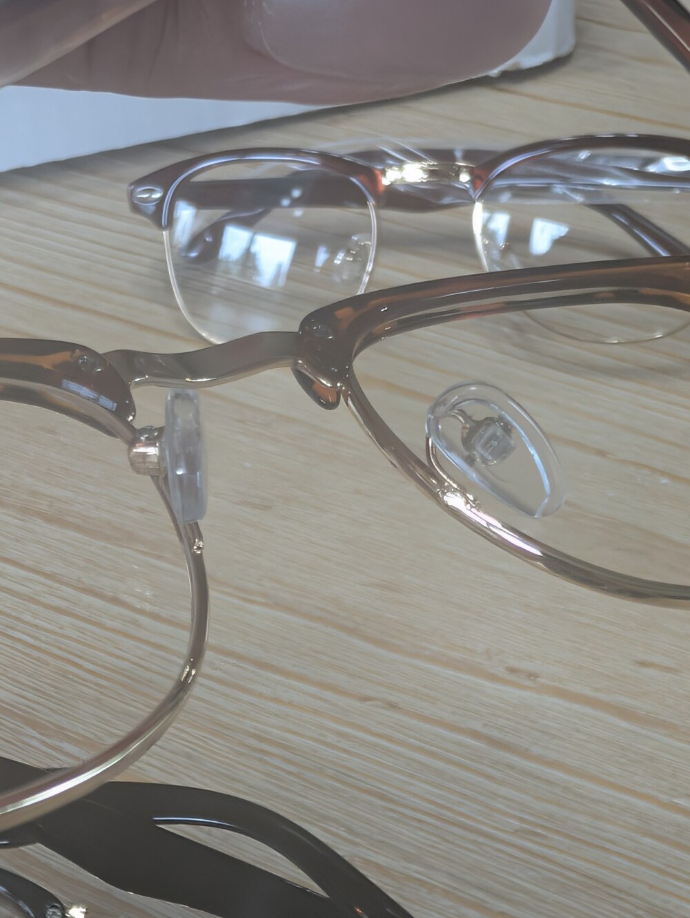 3 Prescription Free Gold Rimmed Trendy Stylish Glasses - Picture 10 of 14